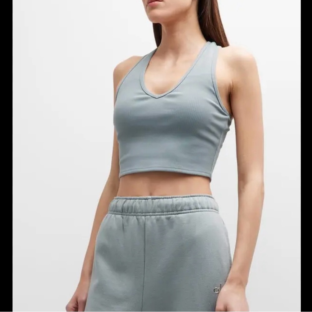 Alo Goddess Ribbed Racerback Crop Tank